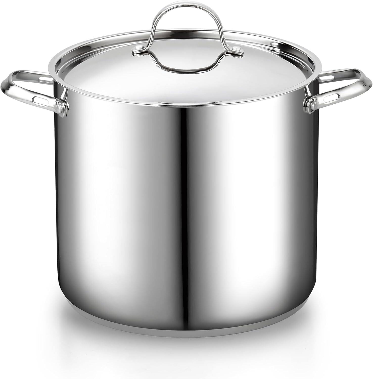 Front. Cooks Standard - Commercial Grade Stock Pot - Jumbo Deep Stainless Steel Pot 20 qt - stainless steel.