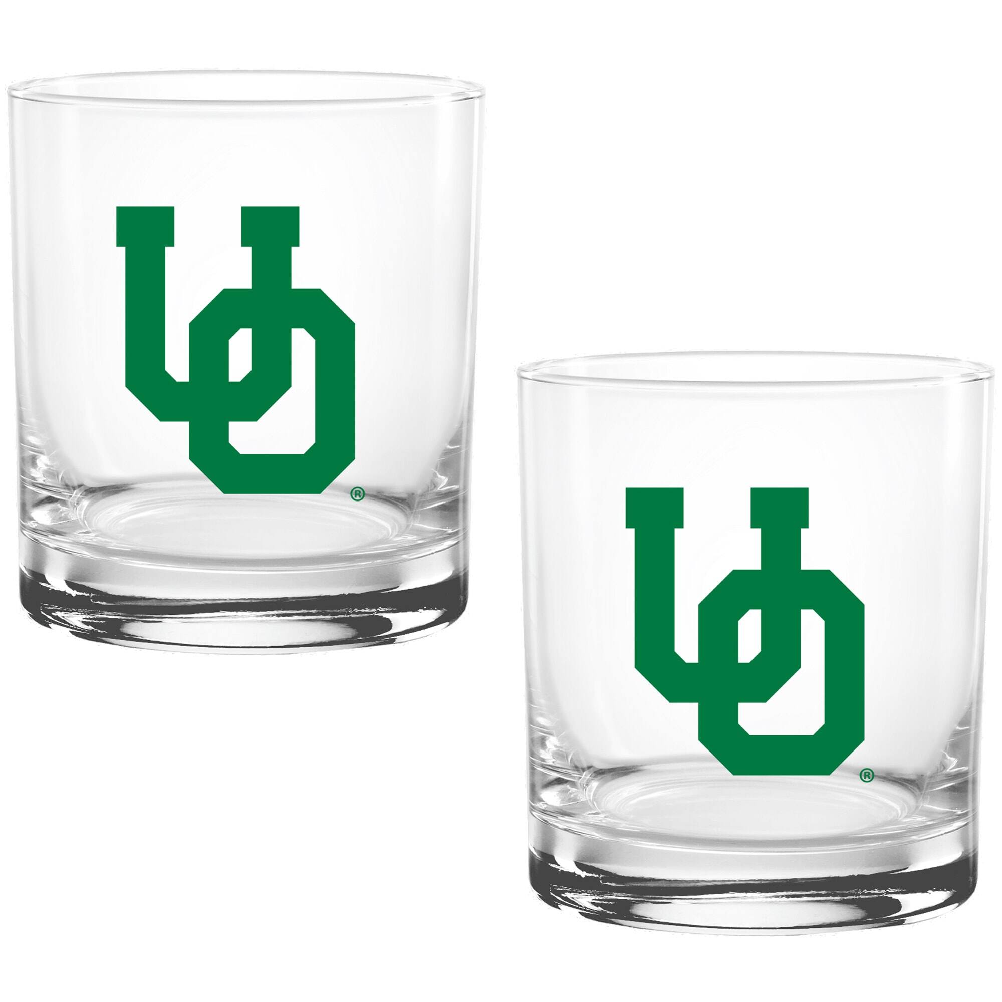 Alt View 1. Indigo Falls - Oregon Ducks Two Pack 14oz. Vault Sketch Rocks Glass Set - Multicolor.