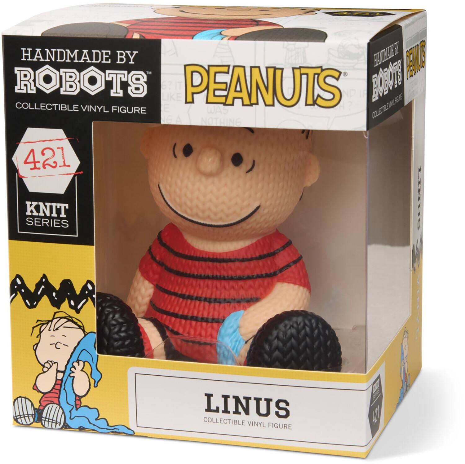 HANDMADE BY ROBOTS™ COLLECTIBLE VINYL FIGURE  
PEANUTS  
421  
KNIT SERIES  
LINUS COLLECTIBLE VINYL FIGURE