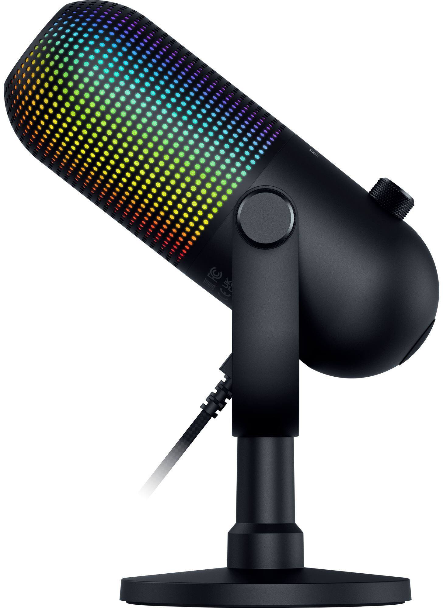 Alt View 6. Razer - Seiren V3 Chroma Wired Supercardioid Condenser USB Microphone with 32-Bit DSP - Black.