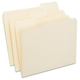 Staples - 30% Recycled File Folders, 1/3-Cut Tab, Letter Size, 250/Box - Manila