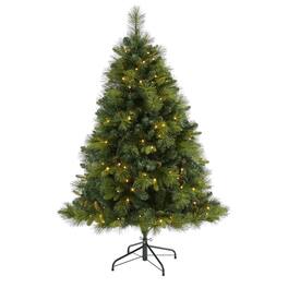 BreeBe - 5’ Carolina Pine Xmas Tree with 200 LEDs, 711 Tips & Cones - Multicolor