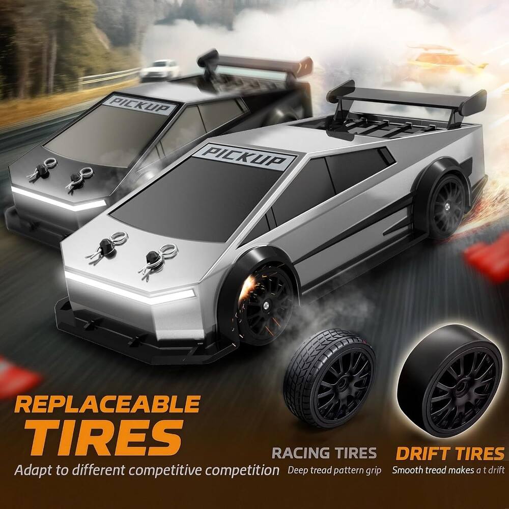 REPLACEABLE TIRES

Adapt to different competitive competition

RACING TIRES
Deep tread pattern grip

DRIFT TIRES
Smooth tread makes a t drift