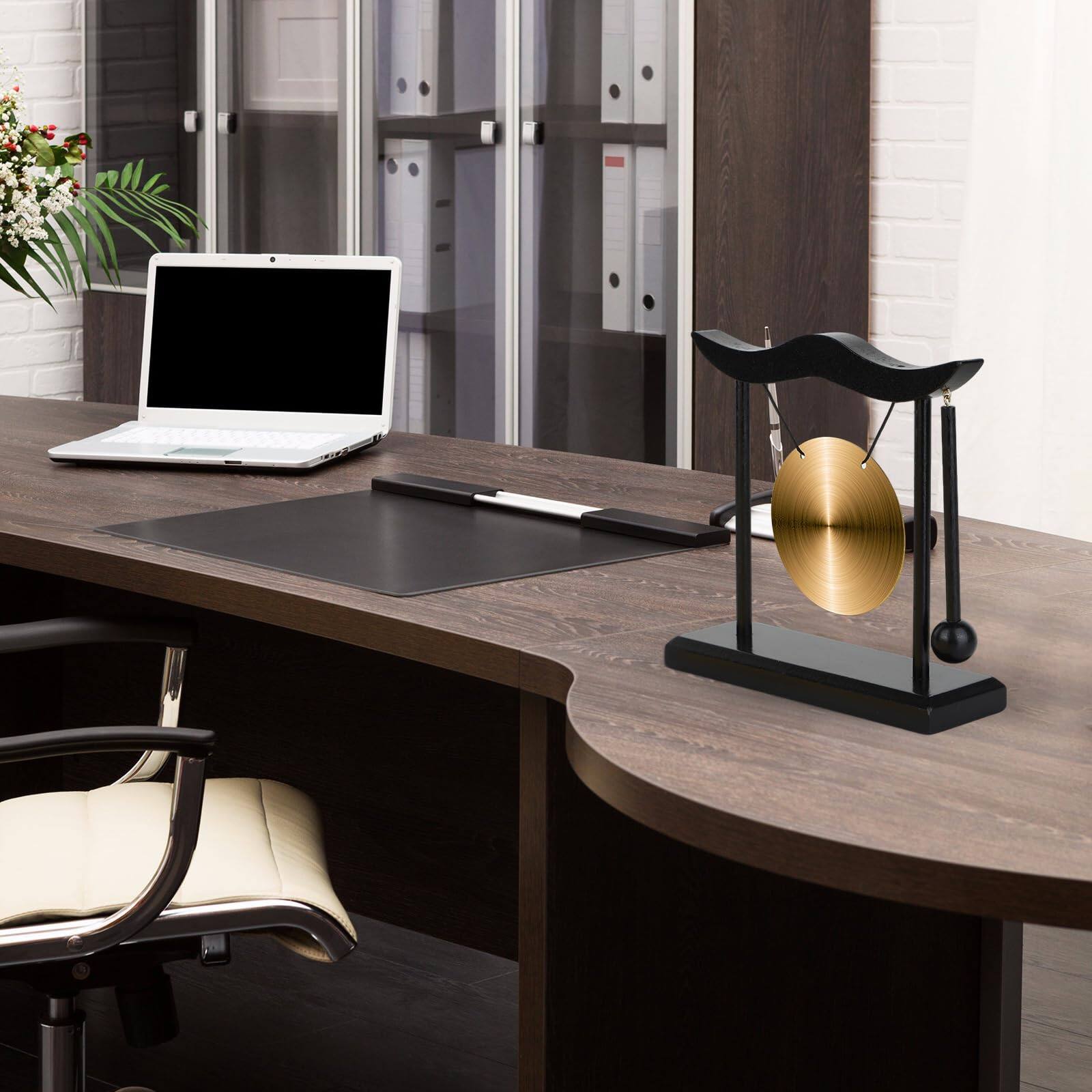 Alt View 1. Refined Abode Design - Zen Brass Desktop Gong 6.4" Clear Tone Feng Shui Desk Decor Yoga Gift - Default.