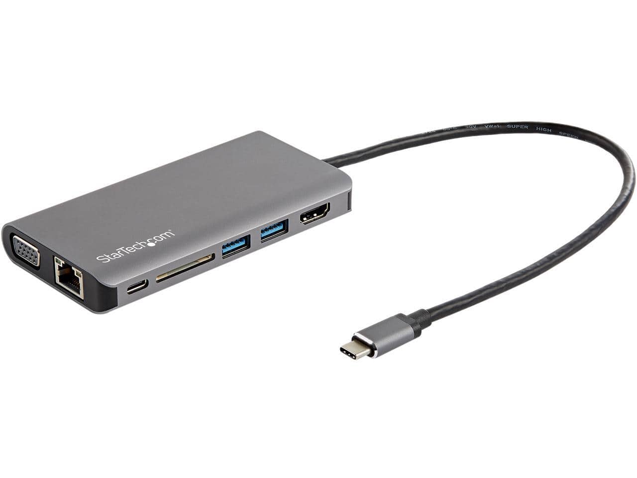 StarTech.com - USB-C Adapter - HDMI/VGA, 100W PD, SD Reader, 30cm Cable (DKT30CHVAUSP)