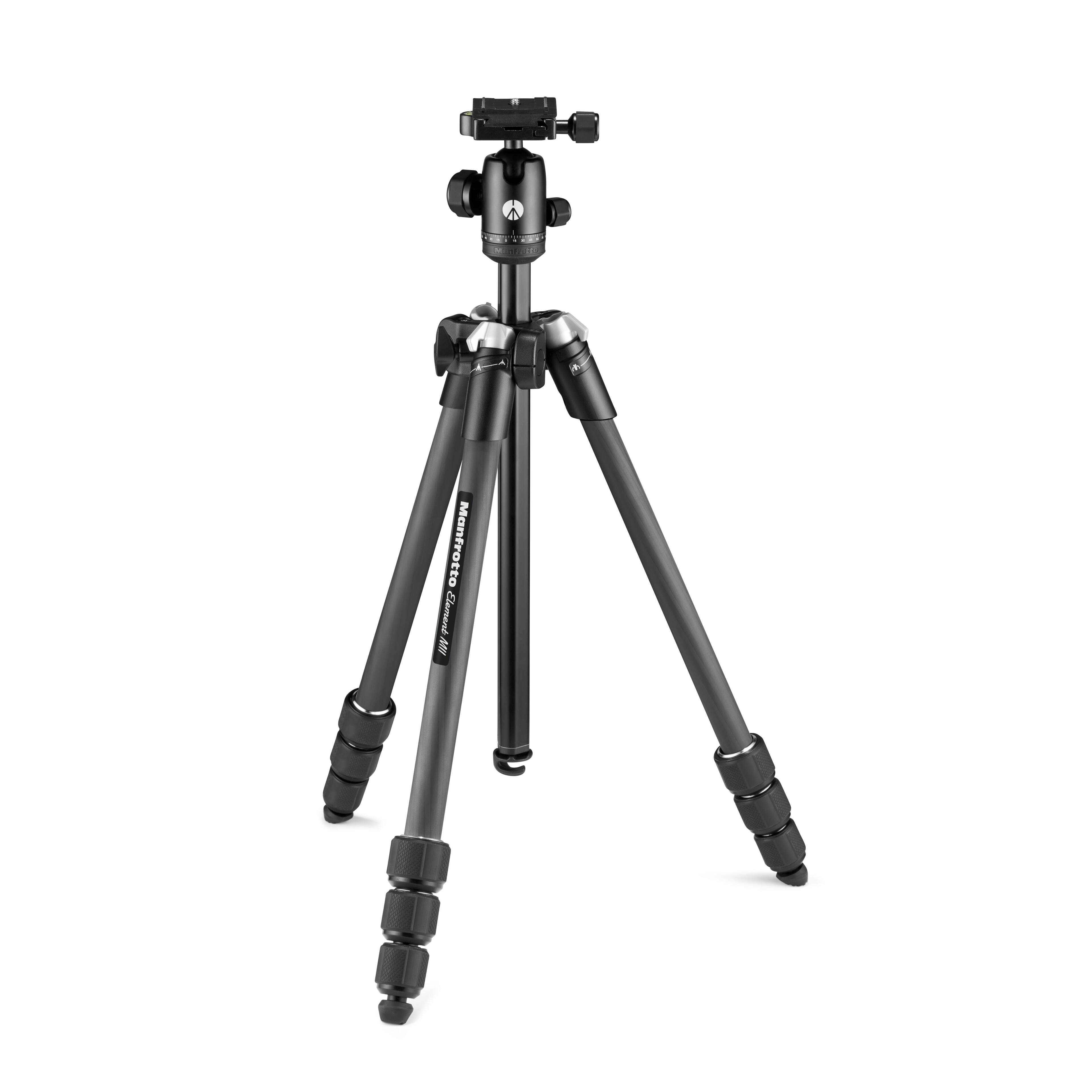 Alt View 11. Manfrotto - Element MII Mobile Bluetooth Carbon Fiber Traverler Tripod - Black.