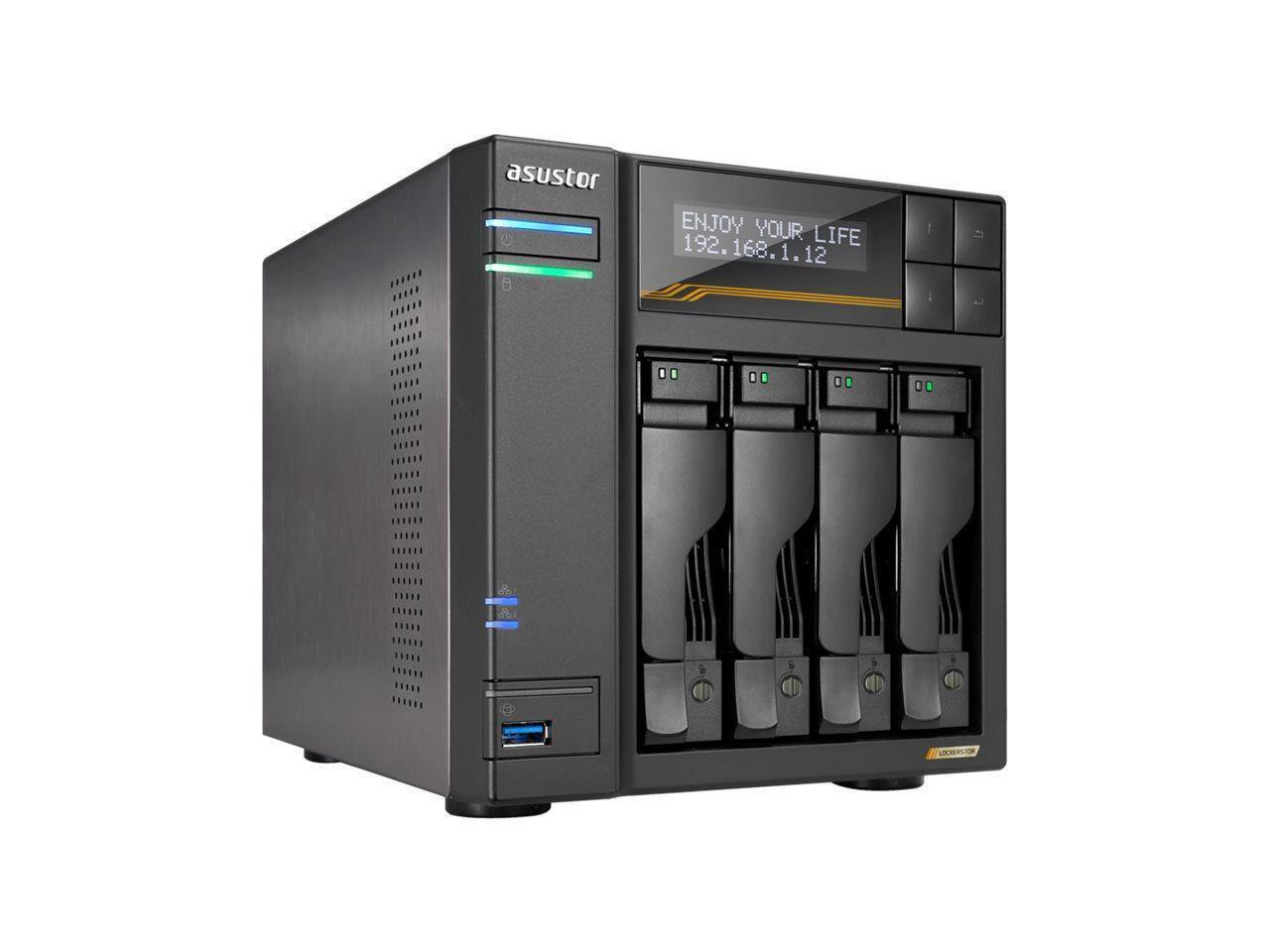 Asustor Lockerstor 4 Gen3 AS6804T 4 Bay NAS, 2.3GHz CPU, USB 4