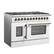 Left. Forno Appliances - 48 in. Wide 8 Burner Galiano 6.58 Cu. Ft. Freestanding Dual Fuel True Convection Range - White.