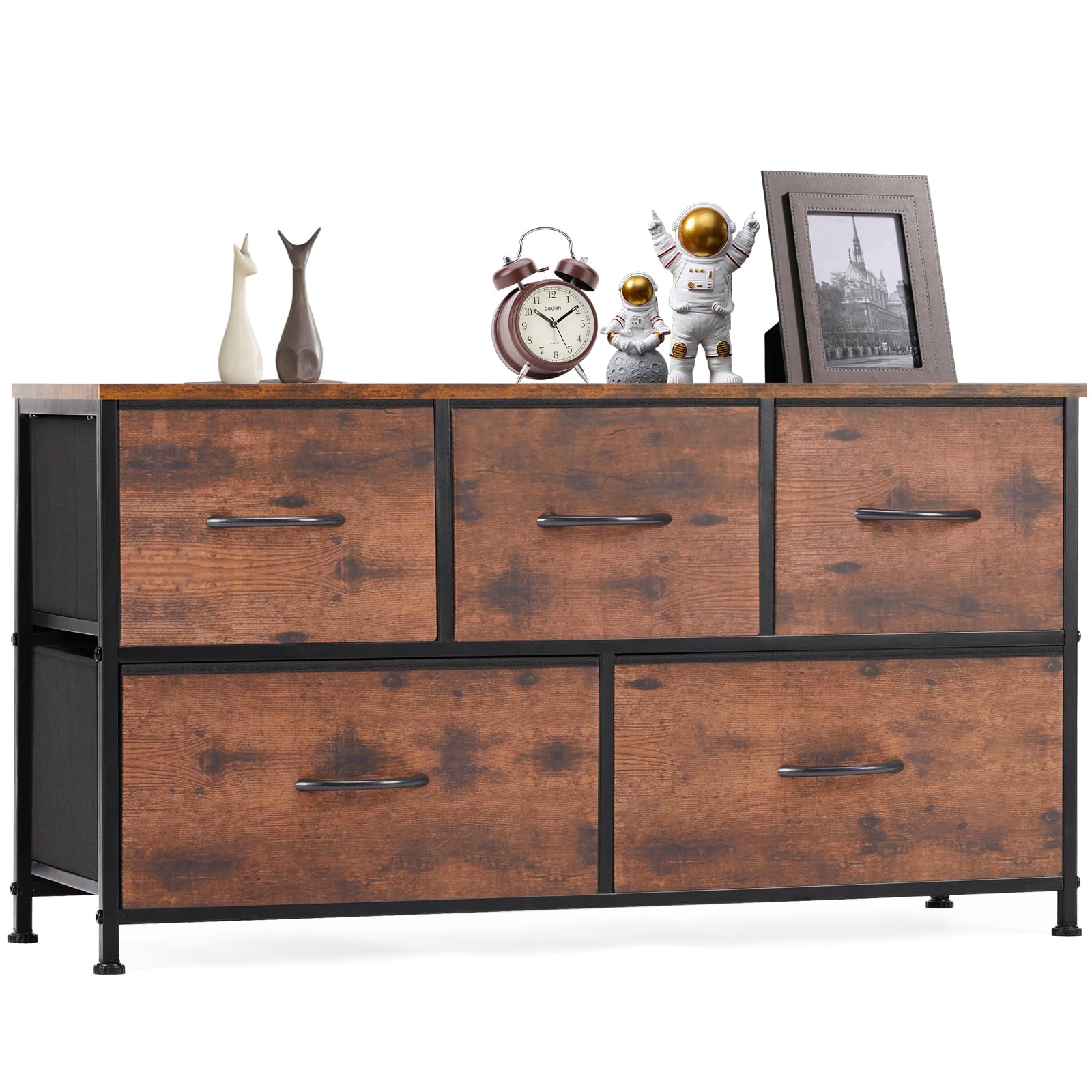 Brown 11.8"D x 38.1"W x 20.8"H (5 Drawers)