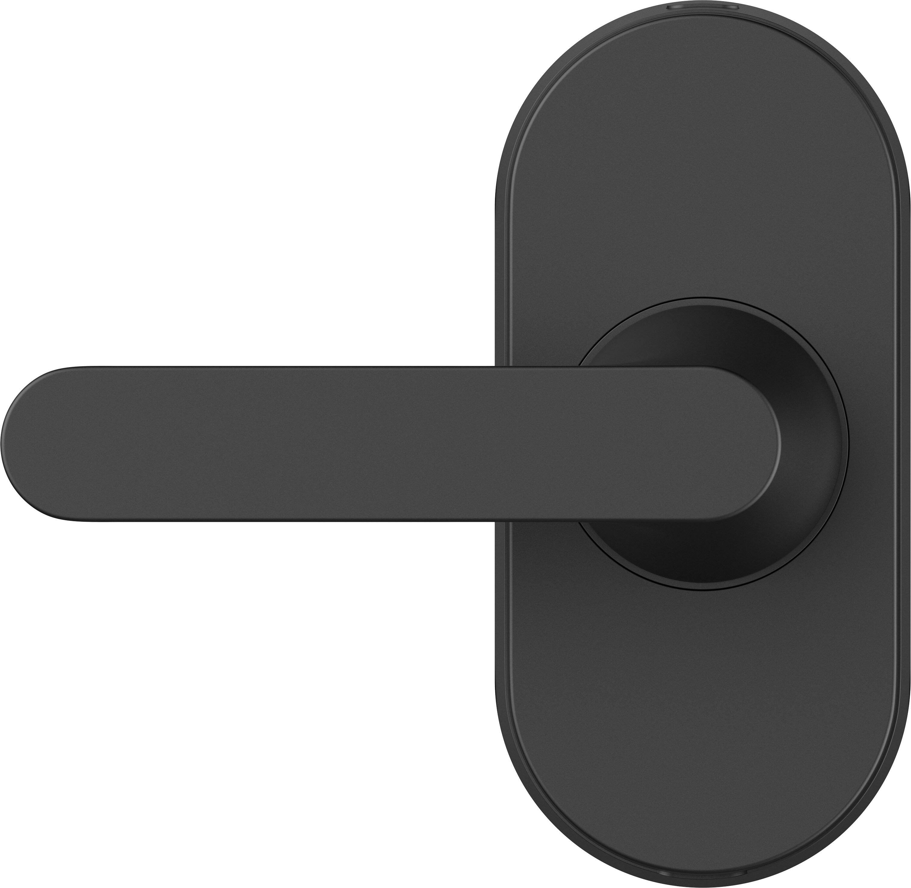 Angle. Aqara - Smart Lock U300 Matter over Thread Lever Set with Touchpad/NFC/Auto Lock/Home Key/Fingerprint/Bluetooth/Key Access - Black.