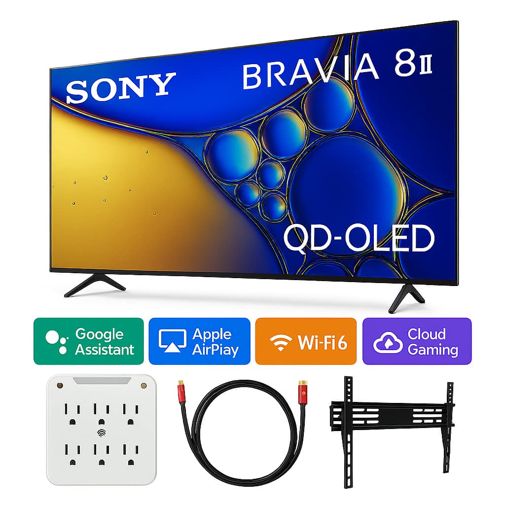 Sony - BRAVIA 8 II 65-Inch QD-OLED 4K Google TV (2025) with Wall Mount and Kit