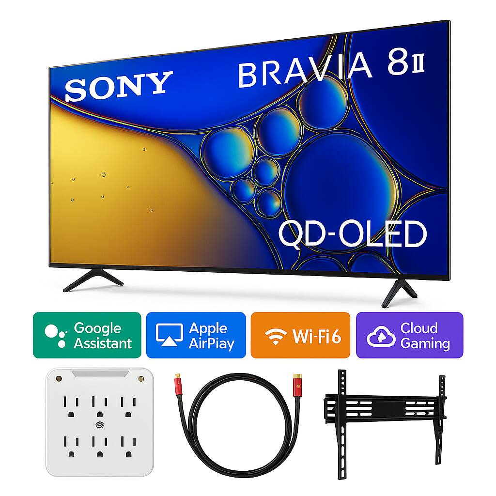 BRAVIA 8 II SONY QD-OLED  
Google Assistant  
Apple AirPlay  
Wi-Fi 6  
Cloud Gaming