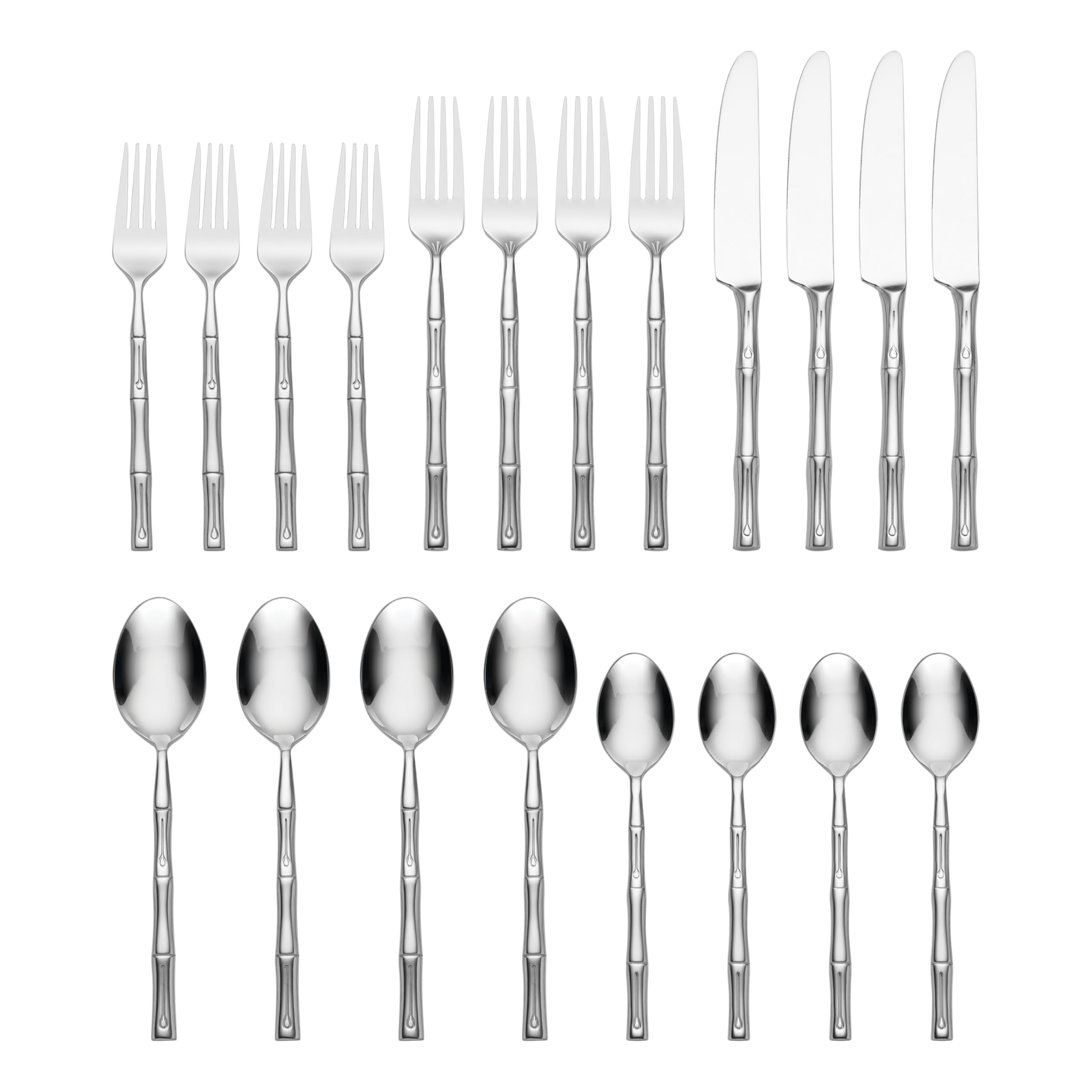 Angle. Dazzed Corner - 20 Piece Flatware Set, Service for 4 - Silver.