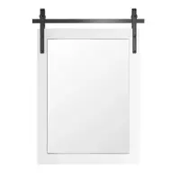 LOVMOR - Rectangle Framed Wall Bathroom Vanity Mirror Accent Mirror - 22" x 30" - White - Front_Zoom