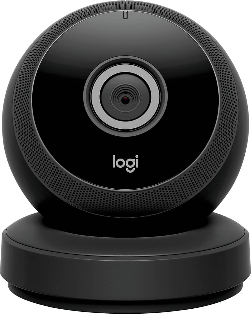 Front. Logitech - Logi Circle Wireless HD Video Security Camera with 2-way talk - Black.