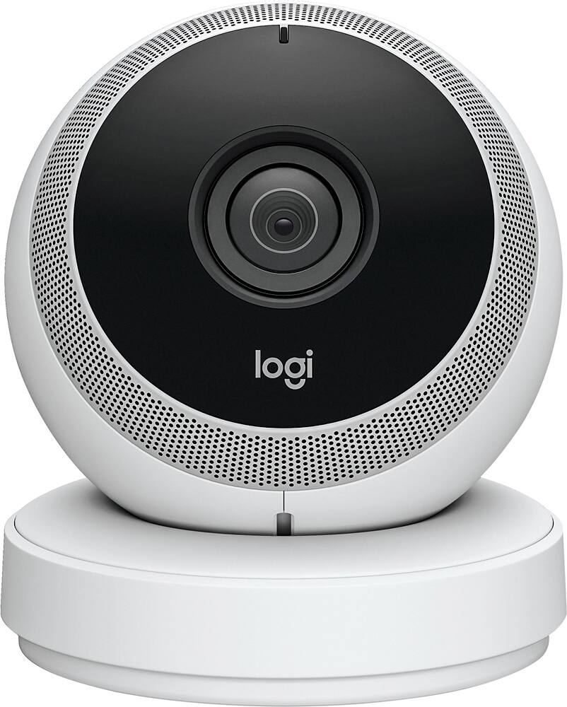 Front. Logitech - Logi Circle Wireless HD Video Security Camera with 2-way talk - White.