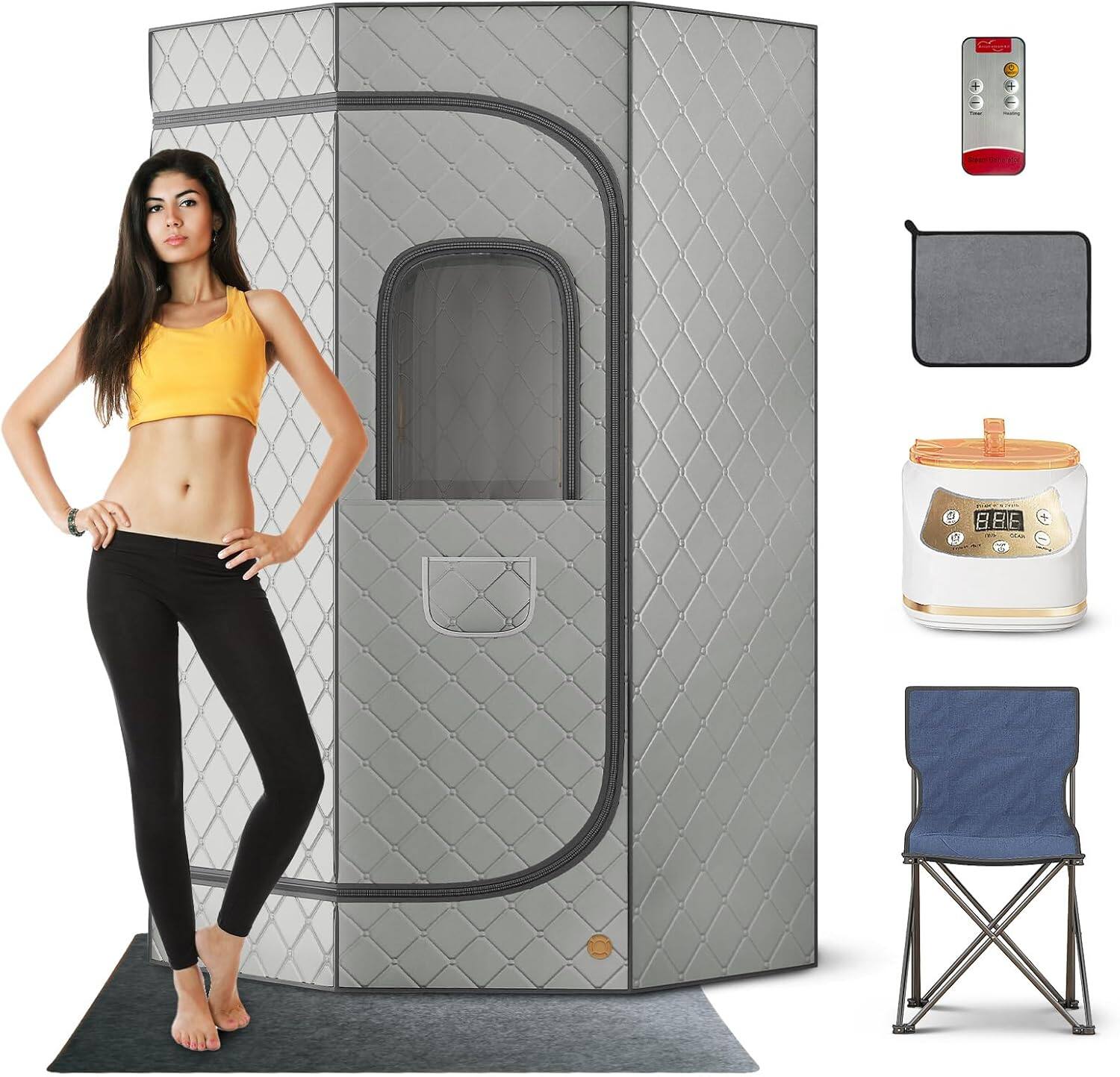 Circus Cirle - Portable Sauna Box for Home with Remote Control - Silver