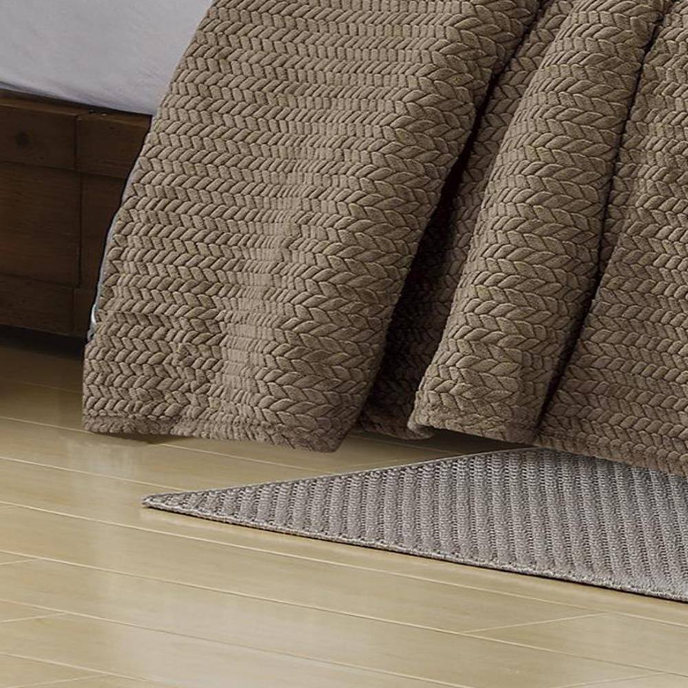 Alt View 1. Noble House - Chevron Reversible and Comfortable Braided Oversized Plush All Season Blanket, Queen, Taupe - Taupe.