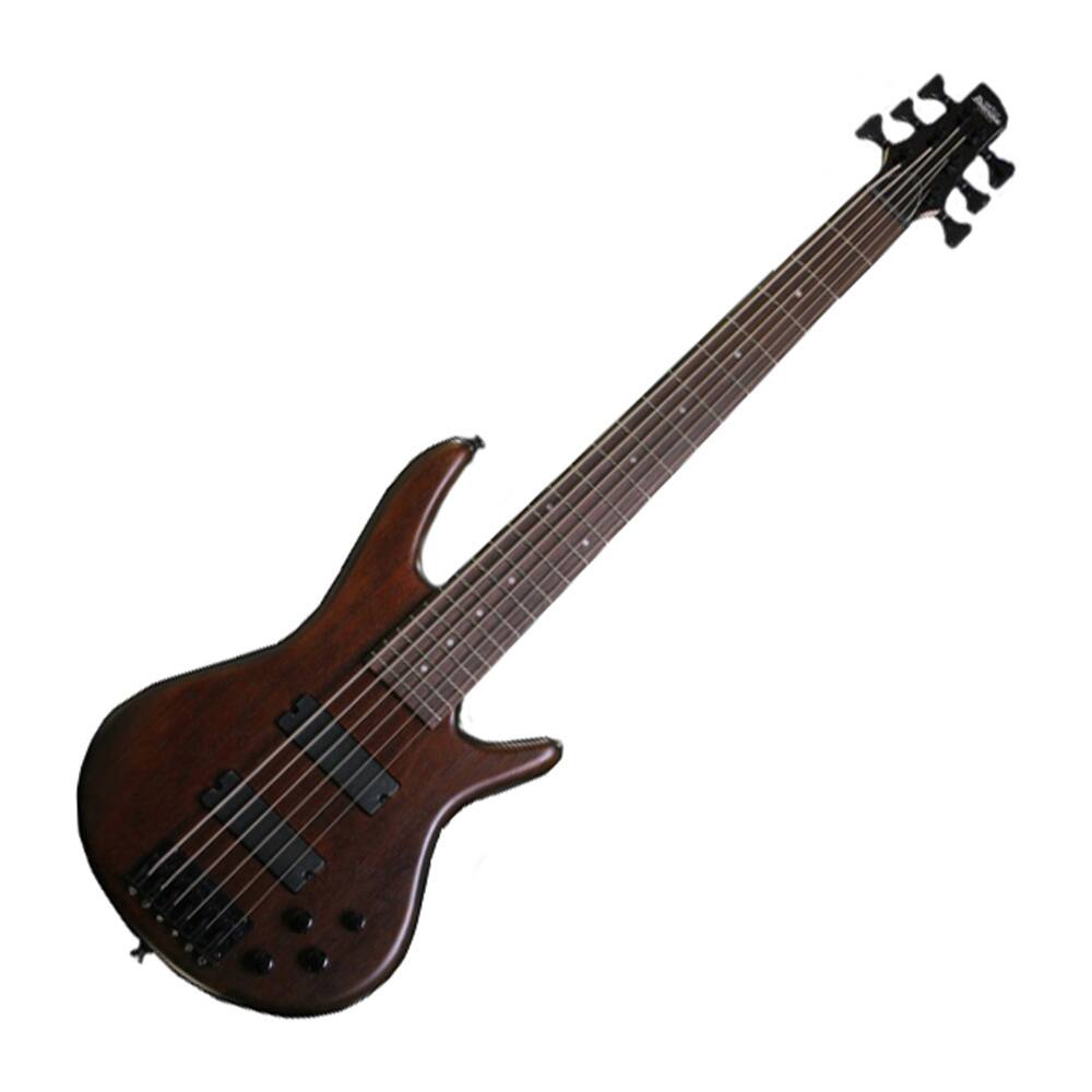 Back. Ibanez - Ibanez GSR 6-String Bass Guitar, Right, Walnut Flat - Charcoal Brown Burst.