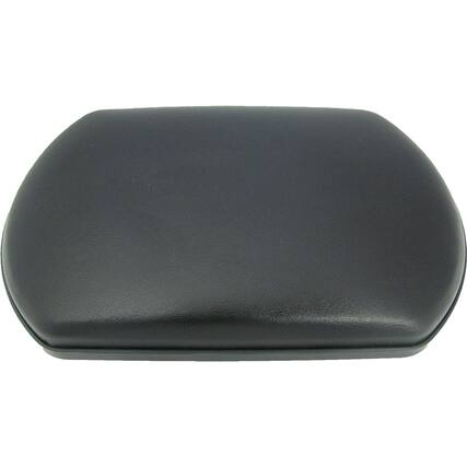 Front. Invacare - TAG Wheelchair Legrest Pad 6" x 9-1/2" Black Upholstered Replacement - Black.