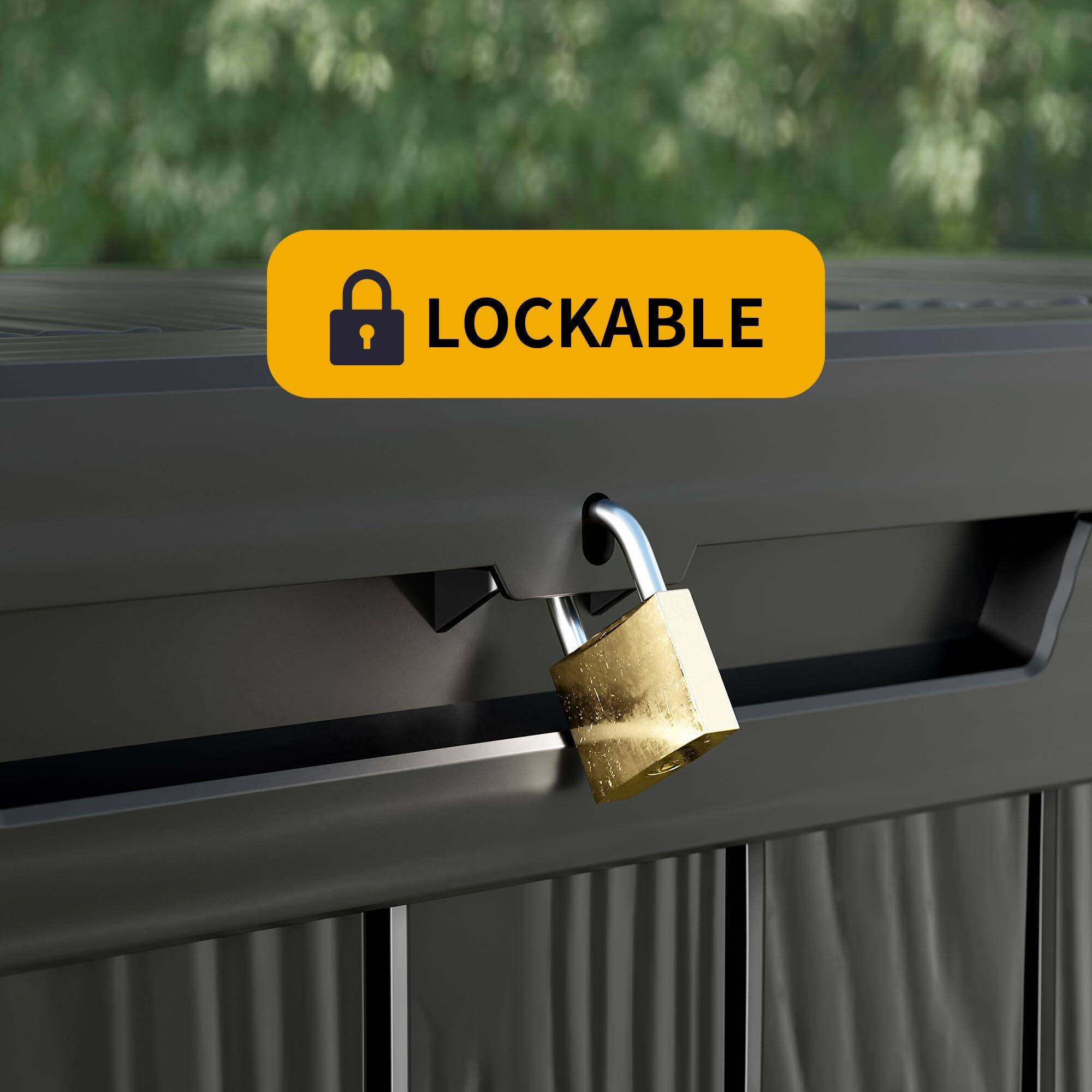 Alt View 3. Decksplore - 320 Gal. Outdoor Resin Waterproof Deck Box with Lockable Lid - Black.