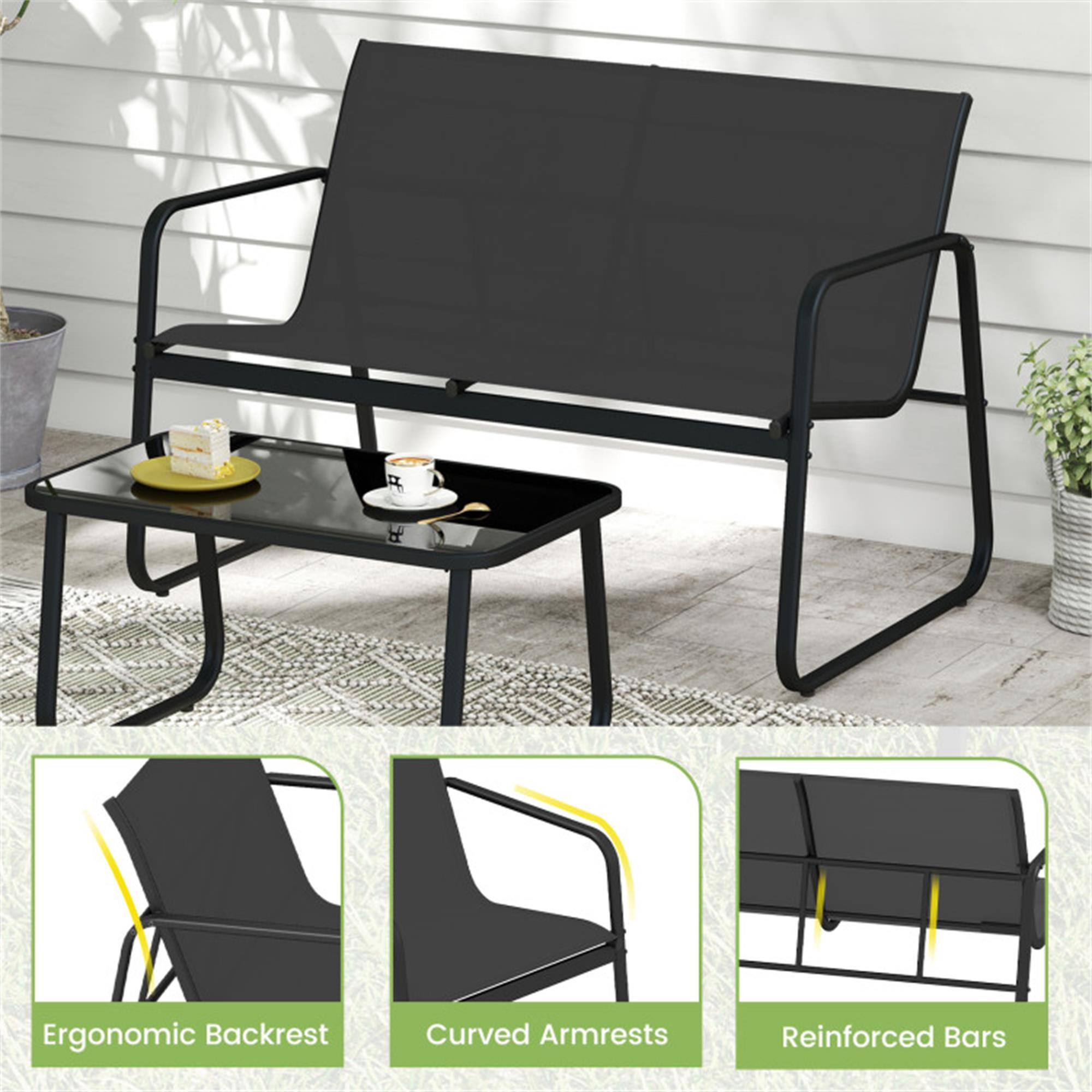 - Ergonomic Backrest
- Curved Armrests
- Reinforced Bars