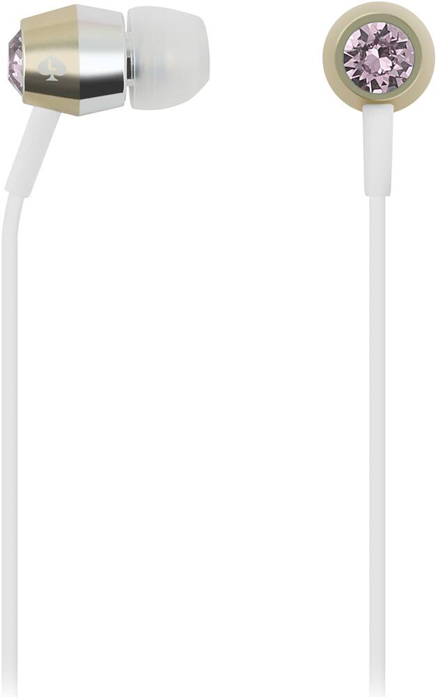 Front. kate spade new york - Earbud Headphones - Vintage Rose/Gold/Silver/White.