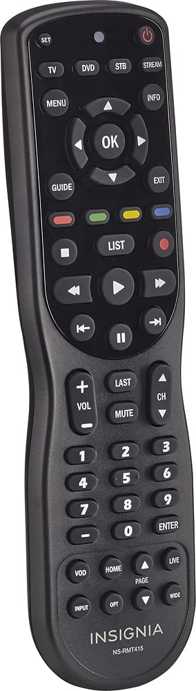 Angle. Insignia™ - 4-Device Universal Remote - Black.