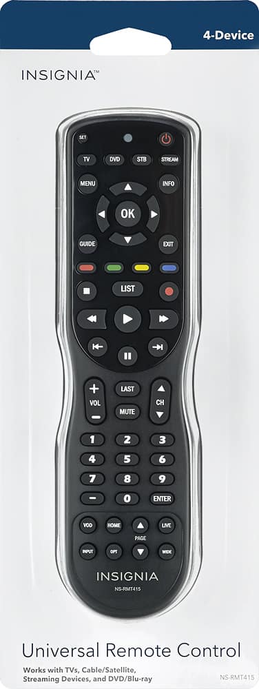 Alt View 1. Insignia™ - 4-Device Universal Remote - Black.