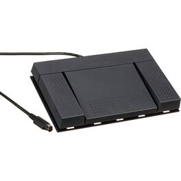 OM System - RS-27H 3-Button USB Footswitch for Hands-Free Dictation, Transcription, Play, Rewind & Fast Forward - Black