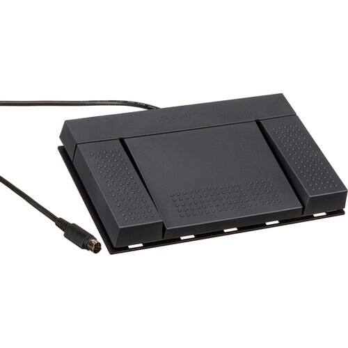 Front. OM System - RS-27H 3-Button USB Footswitch for Hands-Free Dictation, Transcription, Play, Rewind & Fast Forward - Black.