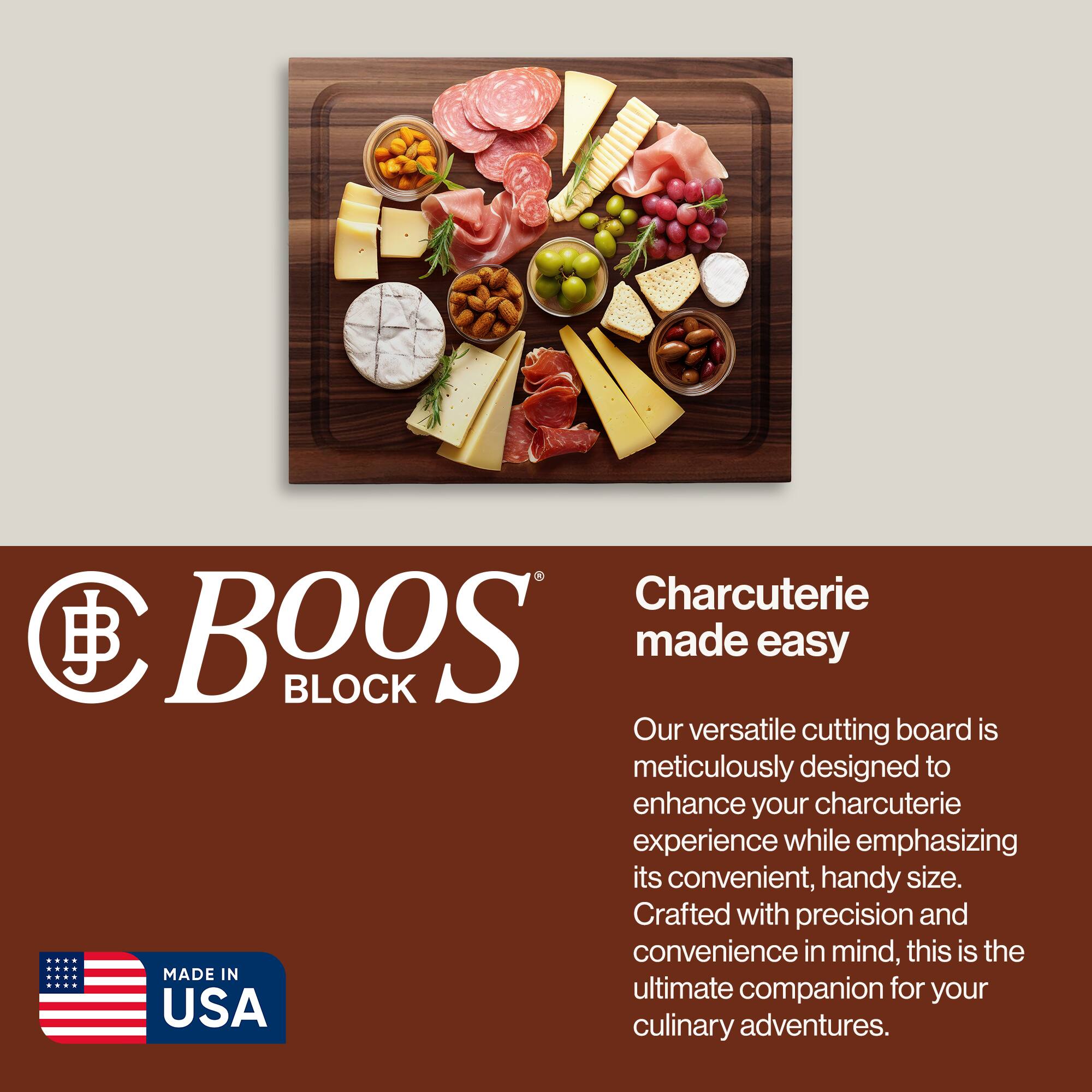 Charcuterie made easy

Our versatile cutting board is meticulously designed to enhance your charcuterie experience while emphasizing its convenient, handy size. Crafted with precision and convenience in mind, this is the ultimate companion for your culinary adventures.

MADE IN USA