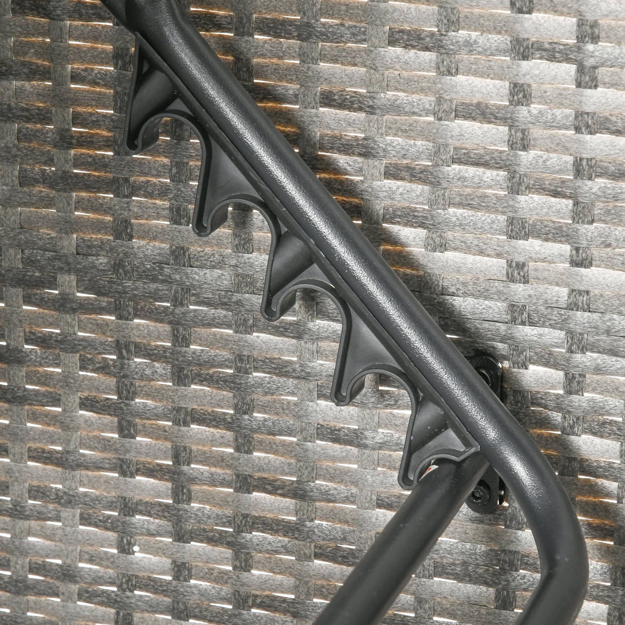 Alt View 7. Outsunny - Piece Adjustable Canopy Outdoor Rattan Sofa Set w/ Height Adjustable Coffee Table & Cushions - Dark Blue.