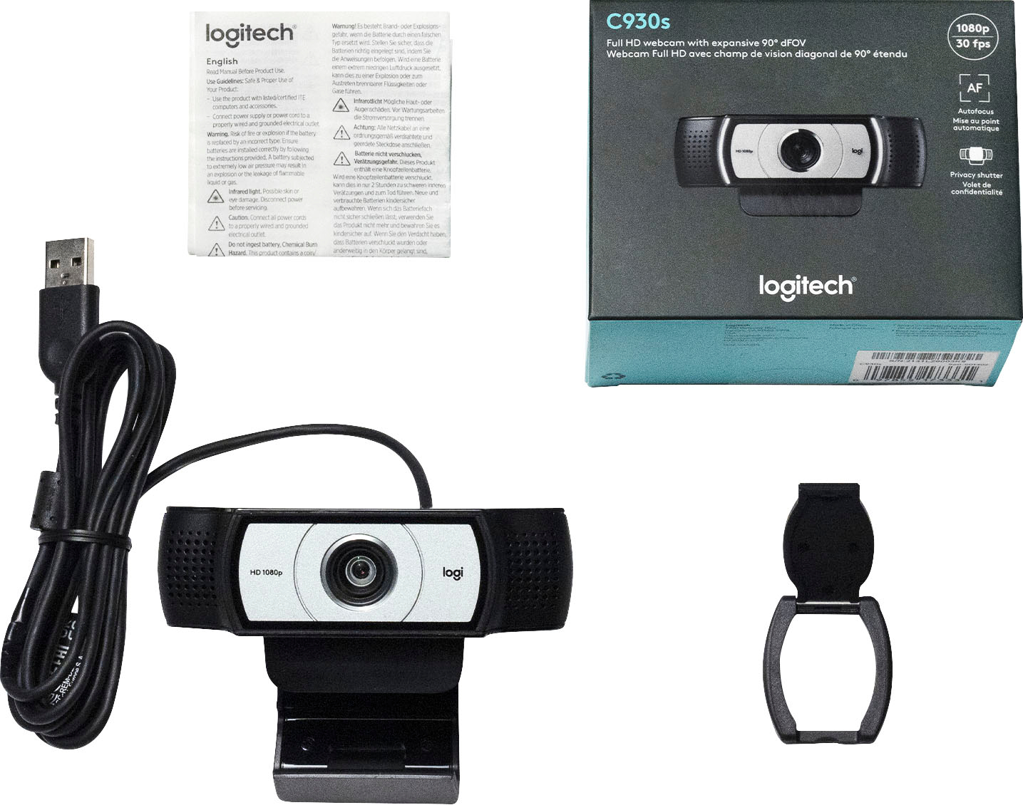 Logitech Pro Webcam Full HD 1080 for Laptops with Ultra Wide Angle Black  960-001070/960-001403 - Best Buy
