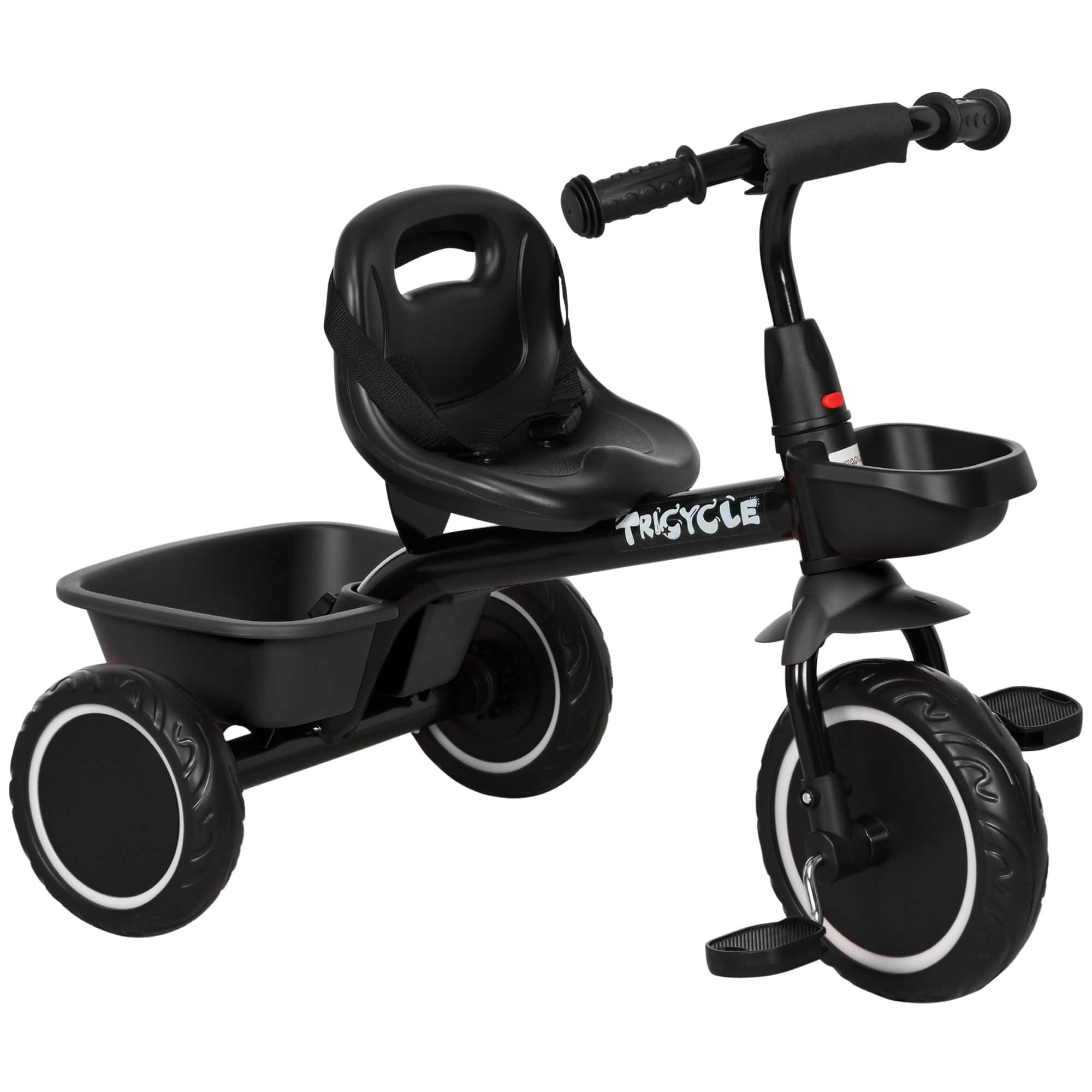 Front. Qaba - Tricycle for Toddlers Age 2-5 with Adjustable Seat, Toddler Bike with Storage Baskets for Girls and Boys.