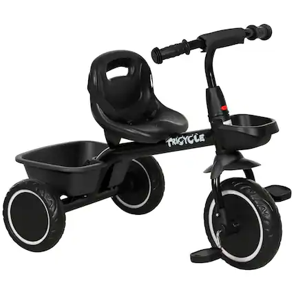 Front. Qaba - Tricycle for Toddlers Age 2-5 with Adjustable Seat, Toddler Bike with Storage Baskets for Girls and Boys.