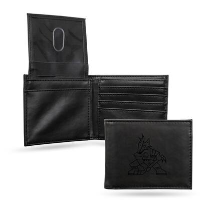 Front. Rico Industries - Arizona Coyotes Black Bilfold Wallet with clear ID display - Multi.