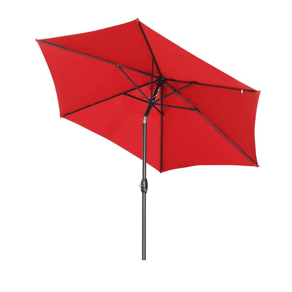 Left. Ainfox - Ainfox 9ft Patio Umbrella Without Lights - Red.