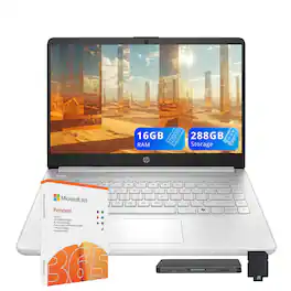 HP - Stream 14" HD Laptop,Intel N150,16GB RAM,128GB UFS+128GB Dock Set,Intel Graphics,1 Year Office 365,Win 11s - Silver