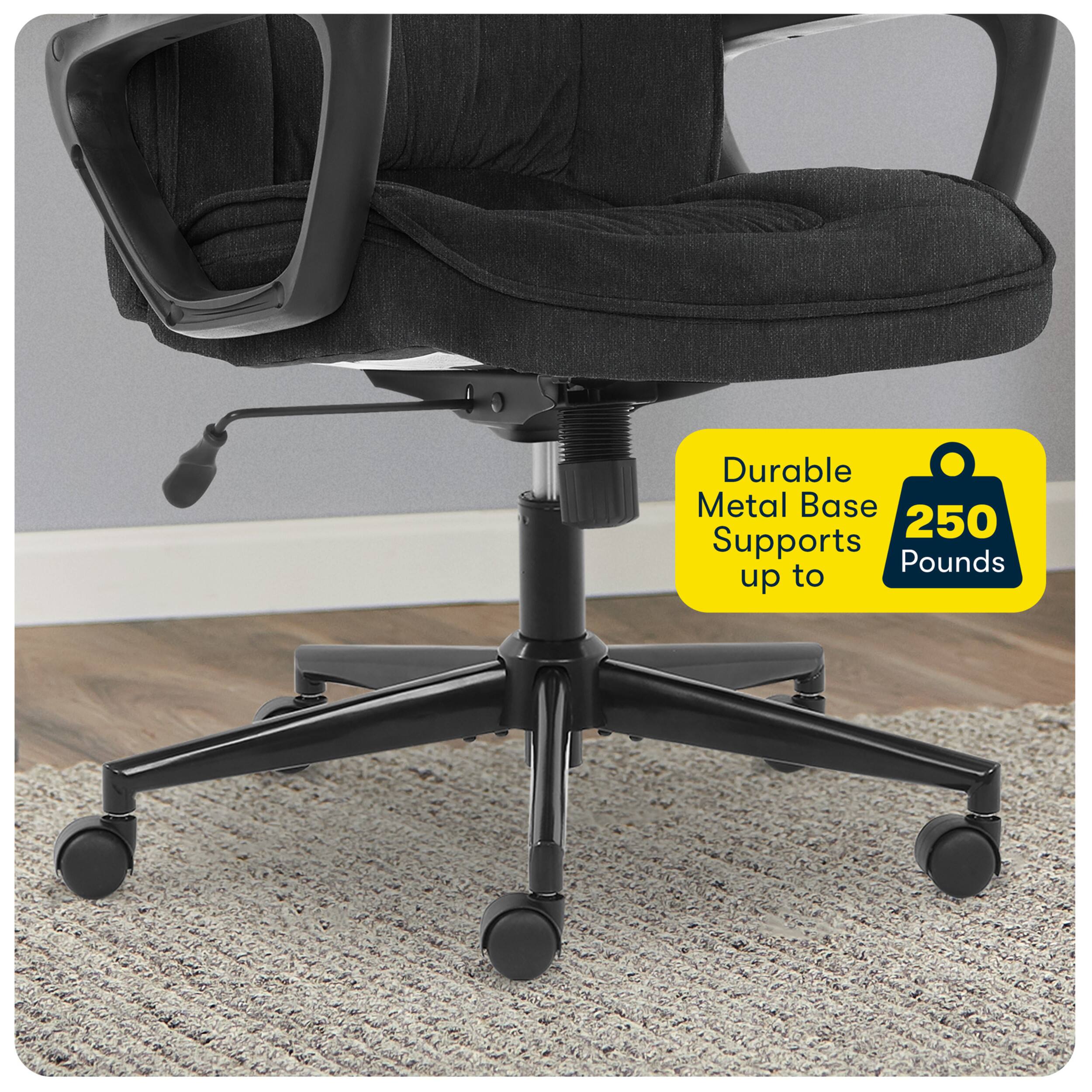 Alt View 18. Serta - Hannah Upholstered Executive Office Chair with Headrest Pillow - Charcoal Gray.