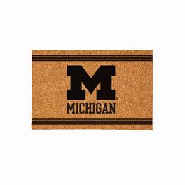 Evergreen Enterprises - Michigan Wolverines 24" x 36" Outdoor Monochrome Team Logo Coir Mat - Brown