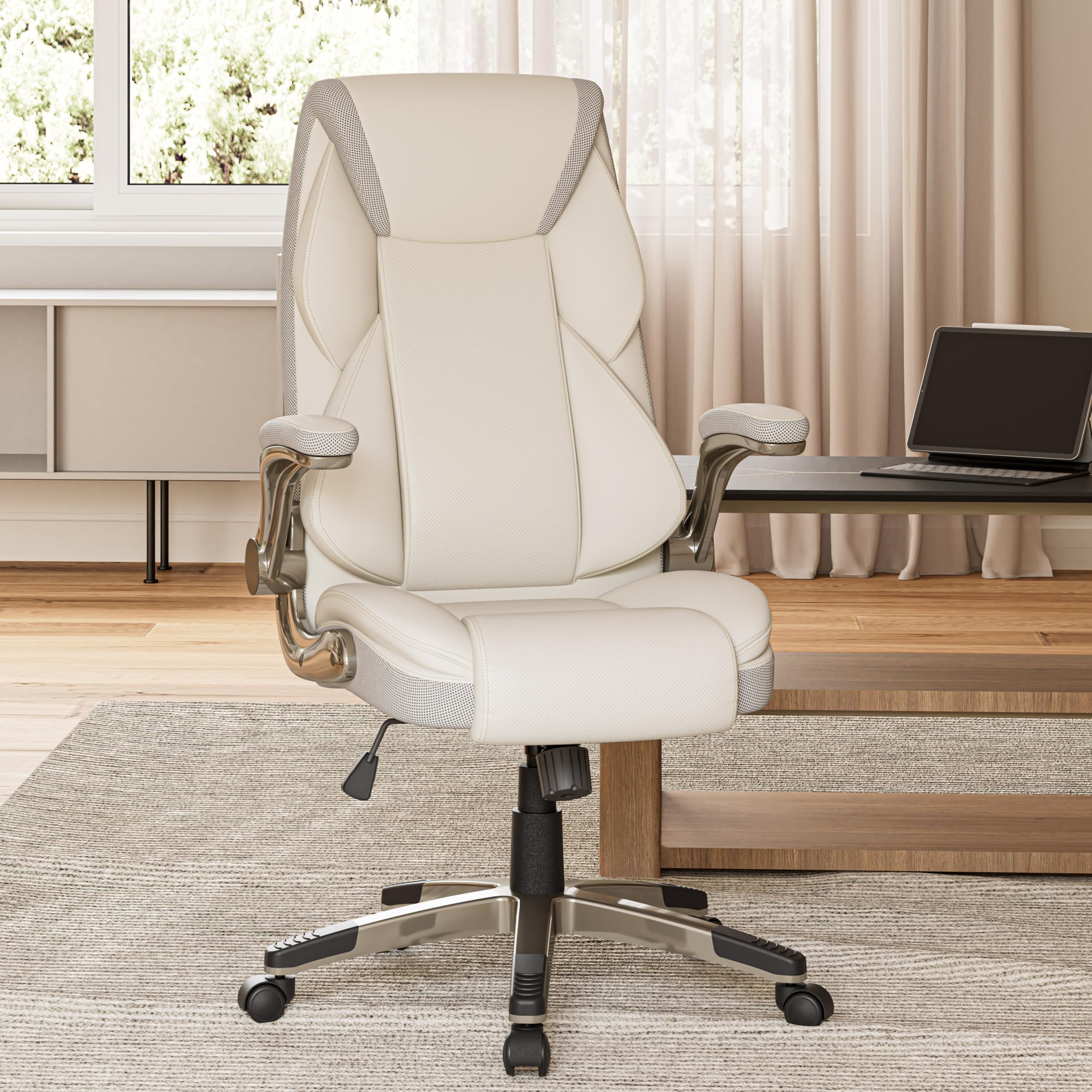 Alt View 5. Eureka Ergonomic - Ergonomic Computer Office Chair Executive Chair PU Leather High Back - Off White.