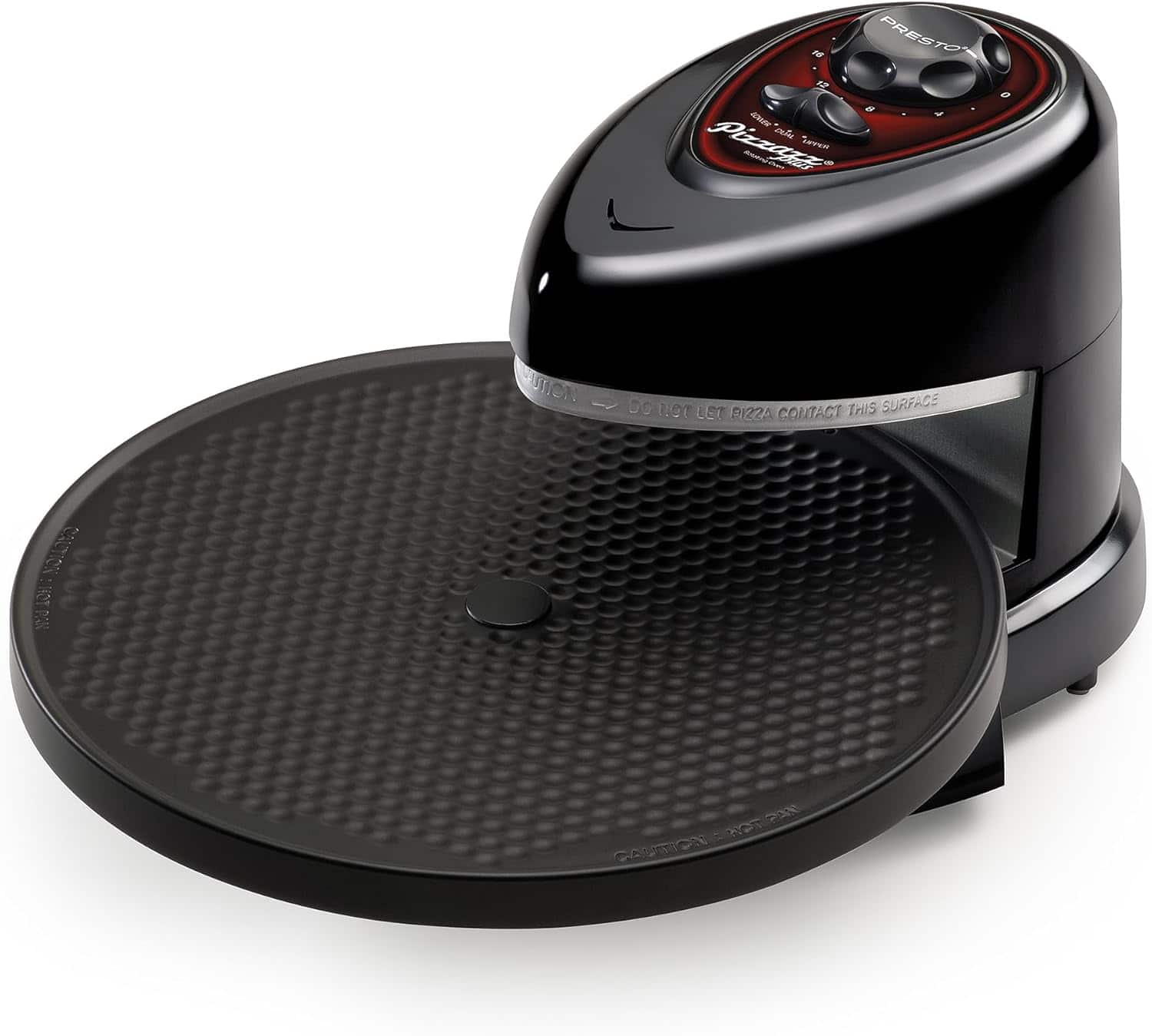 Presto - 1235Watts 03430 Pizza Oven Top And Rotating Non Stick - Black