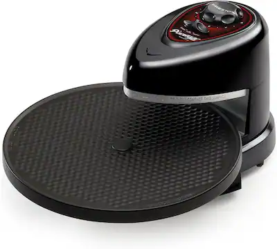 Rotating Filter Drawing Presto 1235Watts 03430 Pizza Oven Top And Rotating Non Stick Black ...