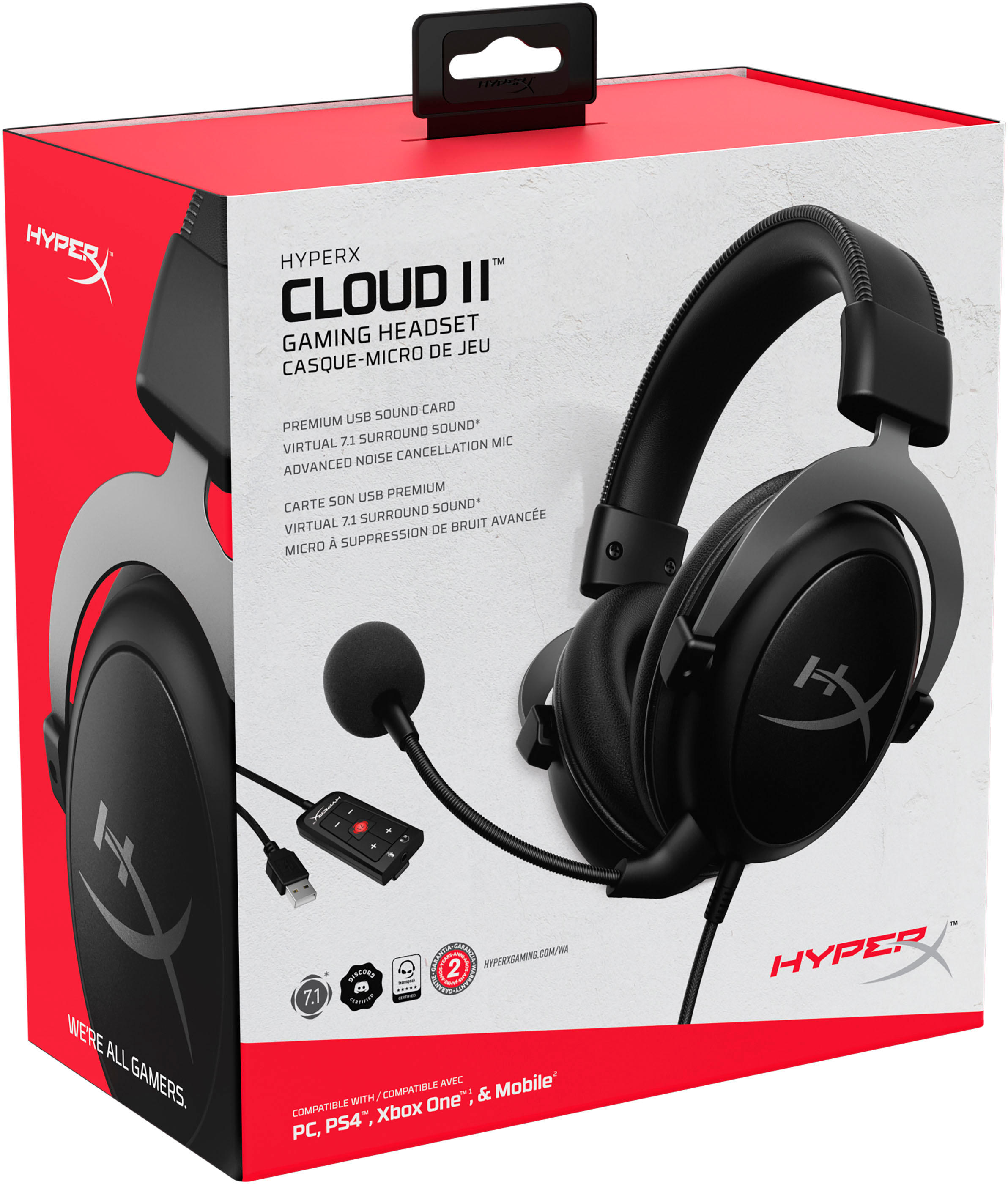 Aanhankelijk patroon Knipoog HyperX Cloud II Pro Wired 7.1 Surround Sound Gaming Headset for PC, Xbox  X|S, Xbox One, PS5, PS4, Nintendo Switch, and Mobile Black/Gunmetal  4P5L9AA/KHX-HSCP-GM - Best Buy
