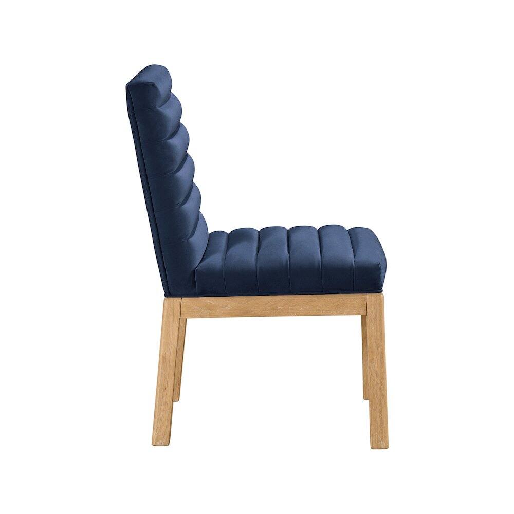 Alt View 2. Meridian Furniture - Evelyn Navy Velvet Dining Chair - Blue.
