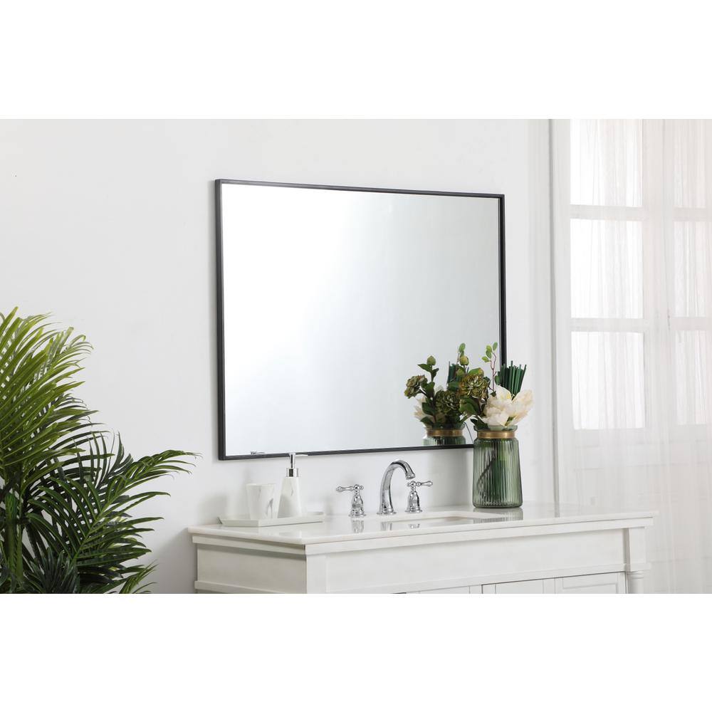 Alt View 3. Elegant Decor - Metal frame rectangle mirror 30 inch in Black - Black.
