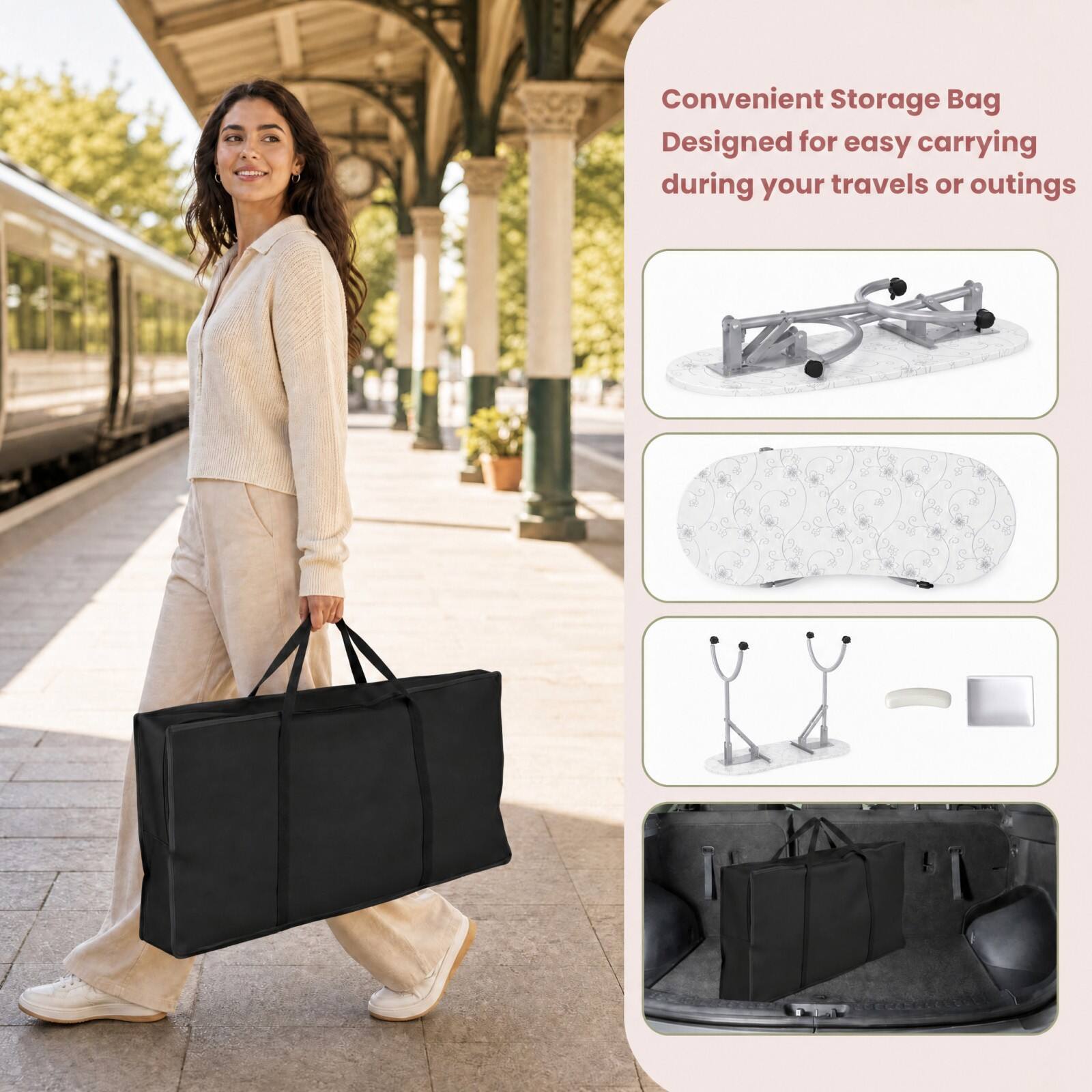 Convenient Storage Bag  
Designed for easy carrying during your travels or outings