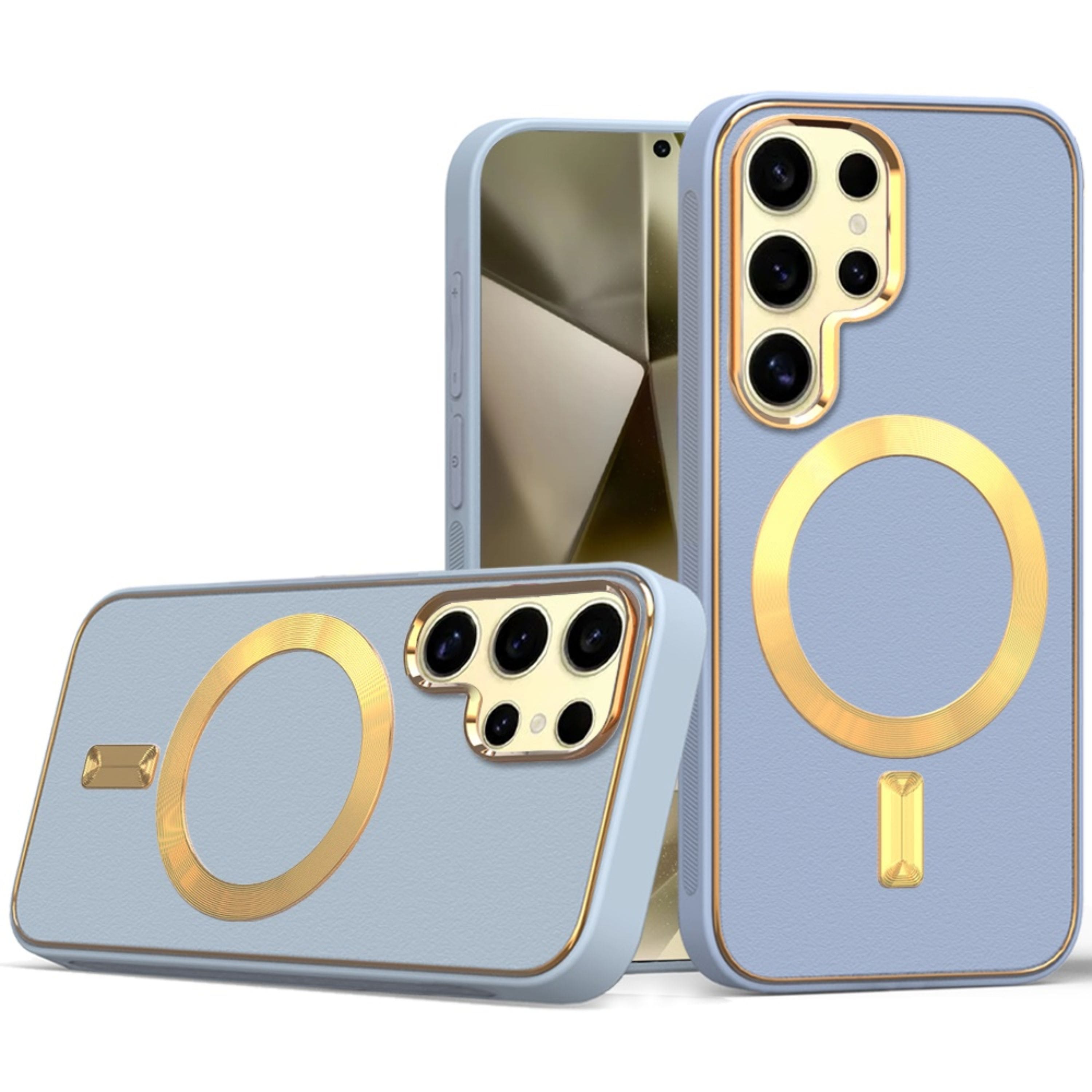 Kitcheniva - Artisan Magnetic Case With Vegan Leather Hybrid Shell For Samsung Galaxy S24 - Light Blue price history on PriceWatchPro