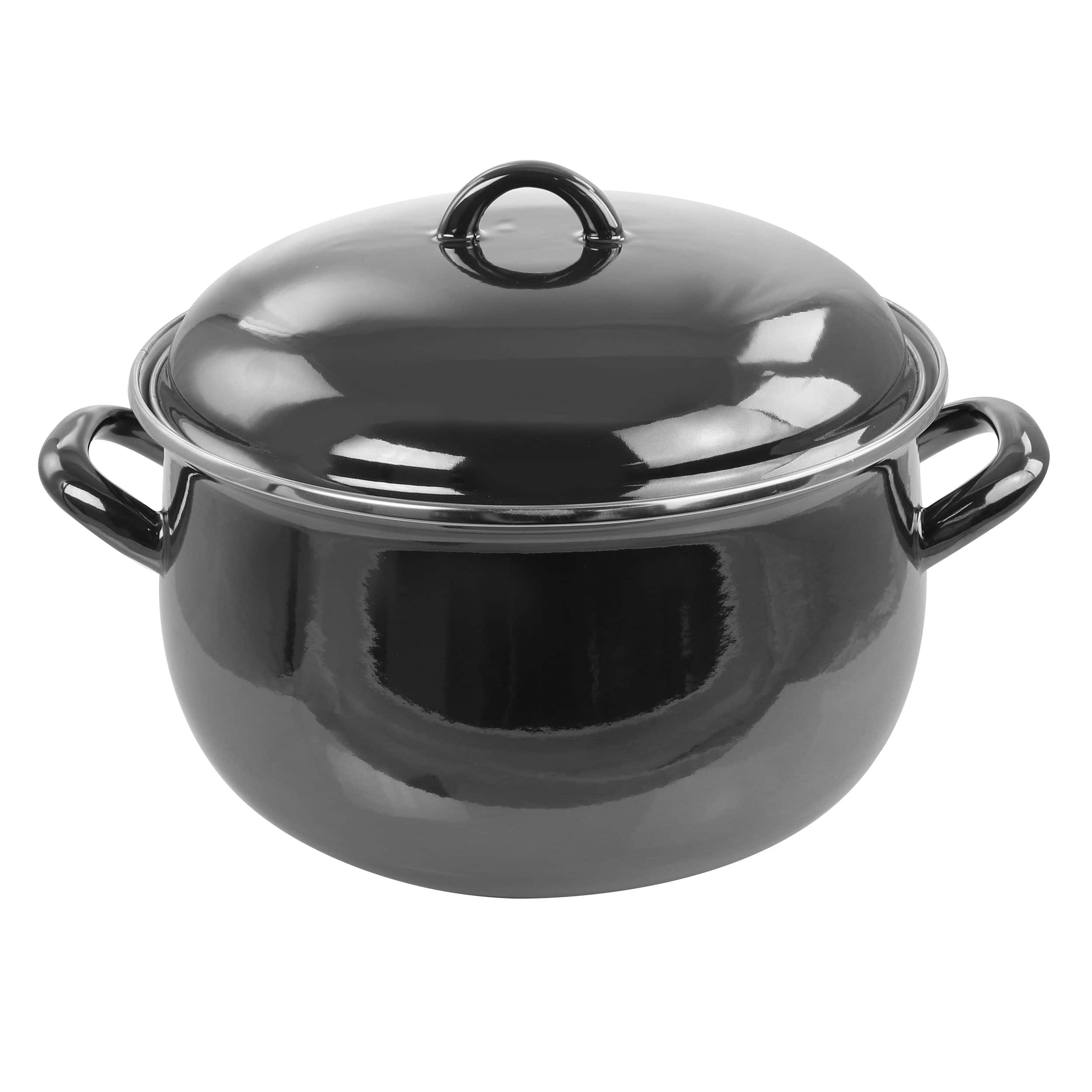 Gibson - 6.5 Quart Steel Casserole with Lid - Silver